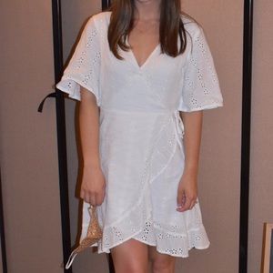 White Eyelet Lace Dress - bridal, bachelorette